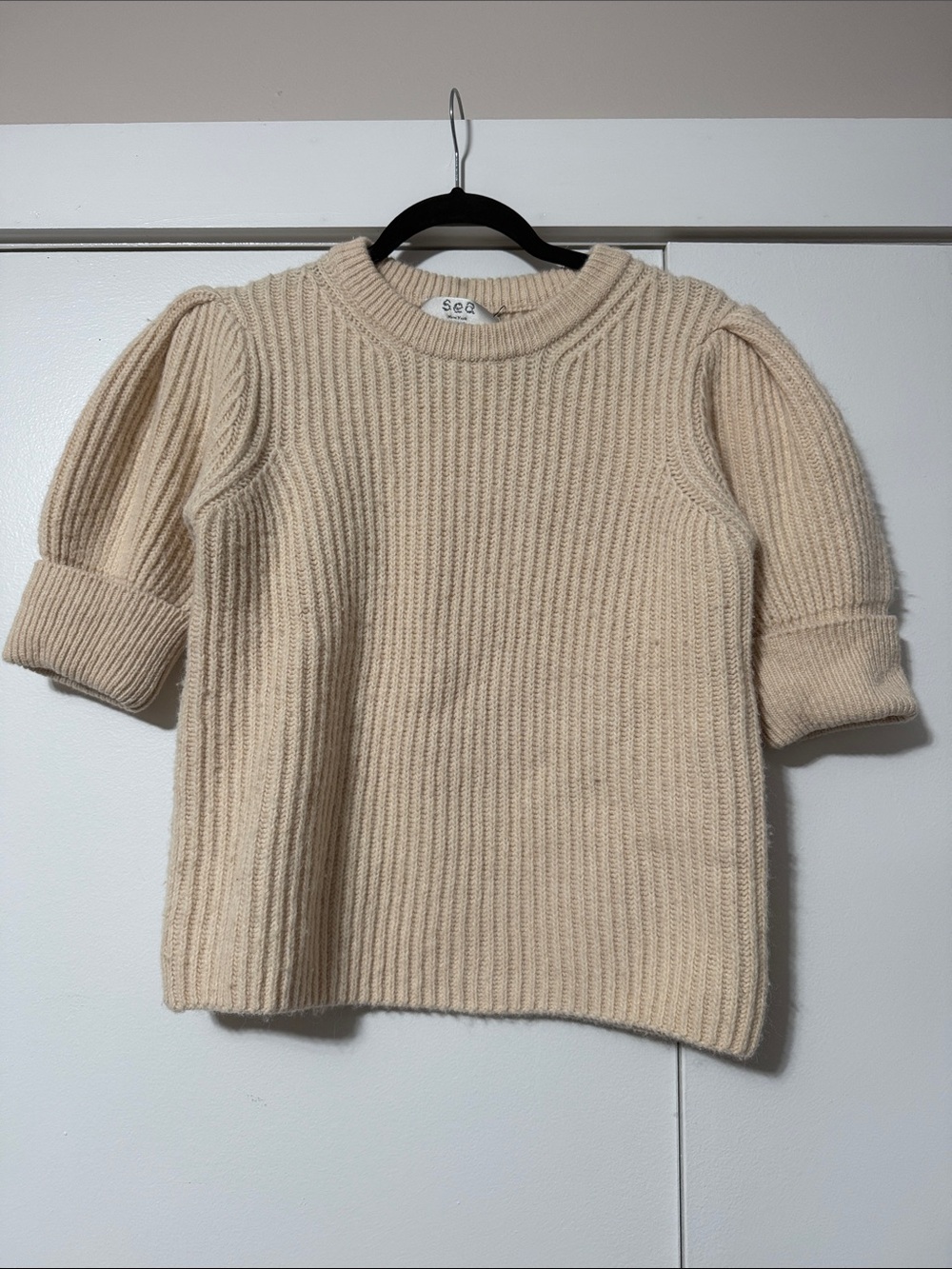 Sea New York Cream Knit Turtleneck Sweater